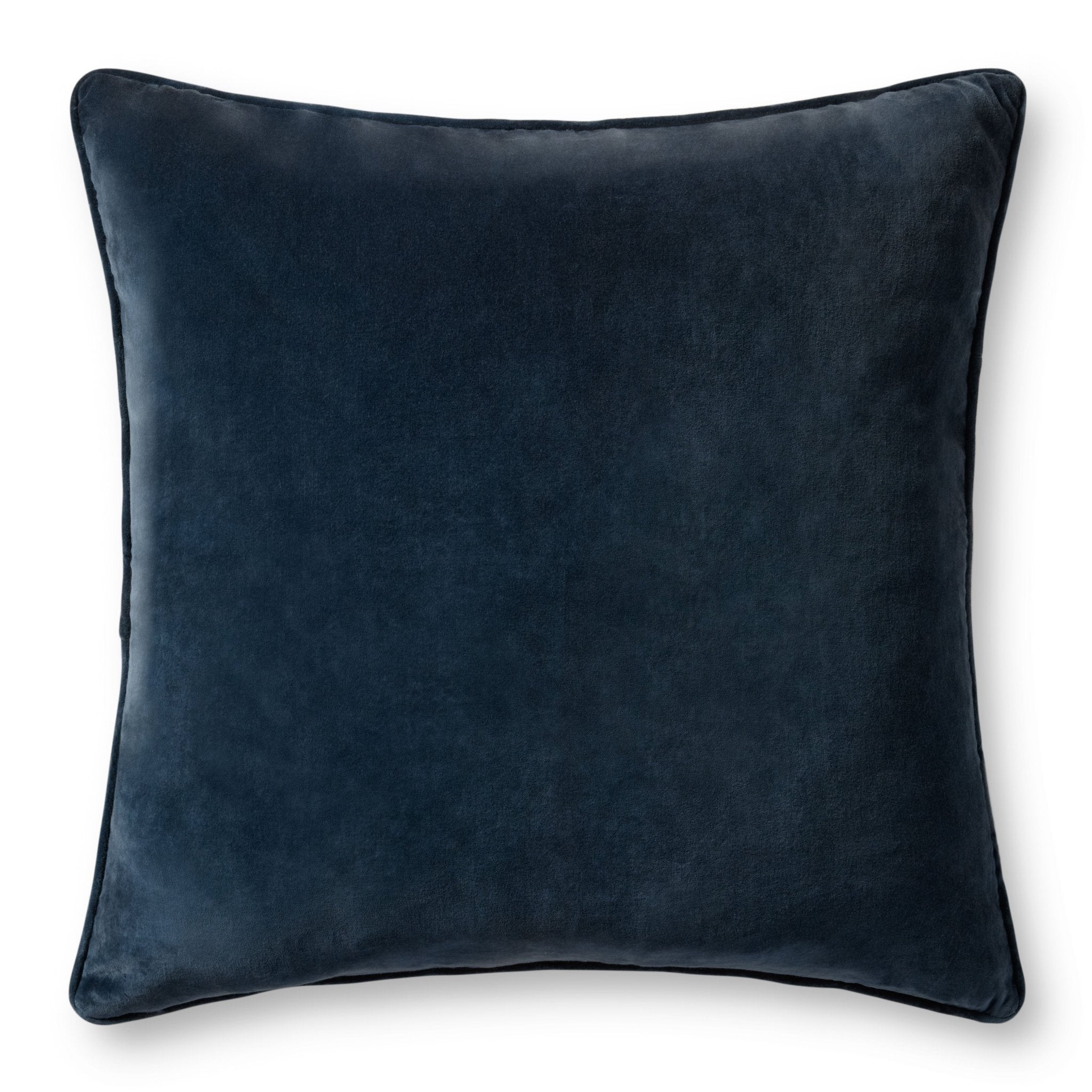 Magnolia Home by Joanna Gaines x Loloi Lydia Dark Blue 18'' x 18'' Pillow Cover Only White Cliff Studio Throw Pillows