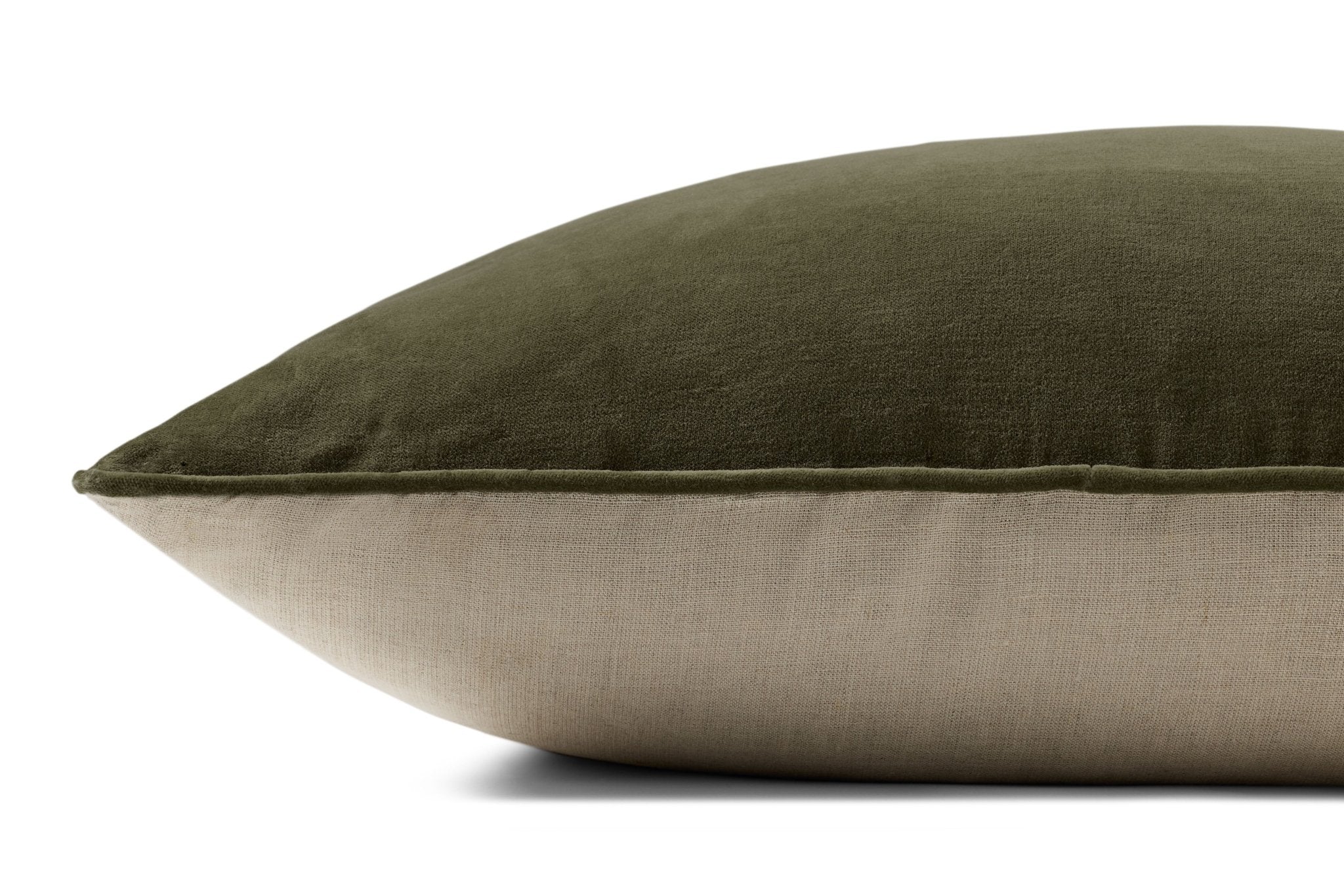 Magnolia Home by Joanna Gaines x Loloi Lydia Green 18'' x 18'' Pillow Cover Only White Cliff Studio Throw Pillows