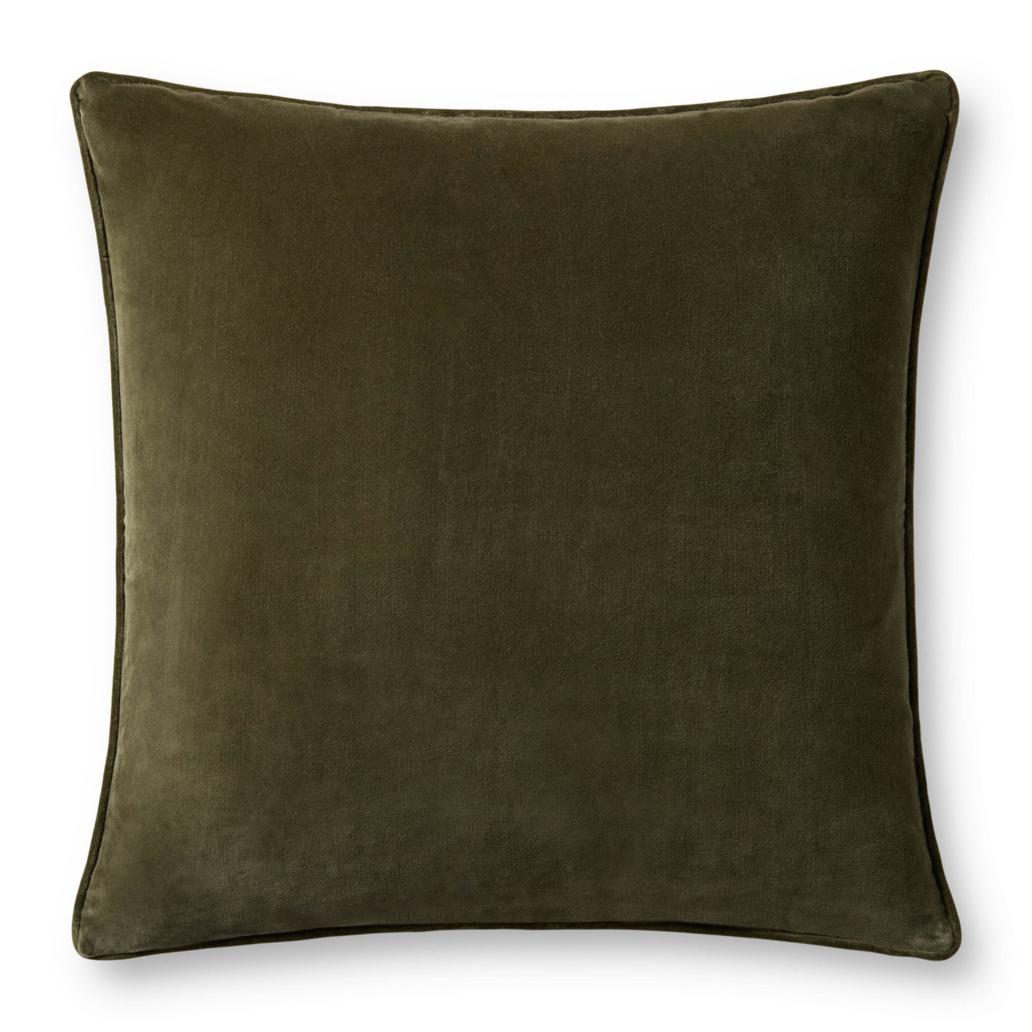 Magnolia Home by Joanna Gaines x Loloi Lydia Green 18'' x 18'' Pillow Cover Only White Cliff Studio Throw Pillows