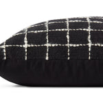 Magnolia Home by Joanna Gaines x Loloi Mary Black / Ivory 18'' x 18'' Cover w/Poly Pillow White Cliff Studio Throw Pillows