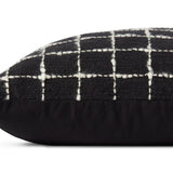 Magnolia Home by Joanna Gaines x Loloi Mary Black / Ivory 18'' x 18'' Cover w/Poly Pillow White Cliff Studio Throw Pillows