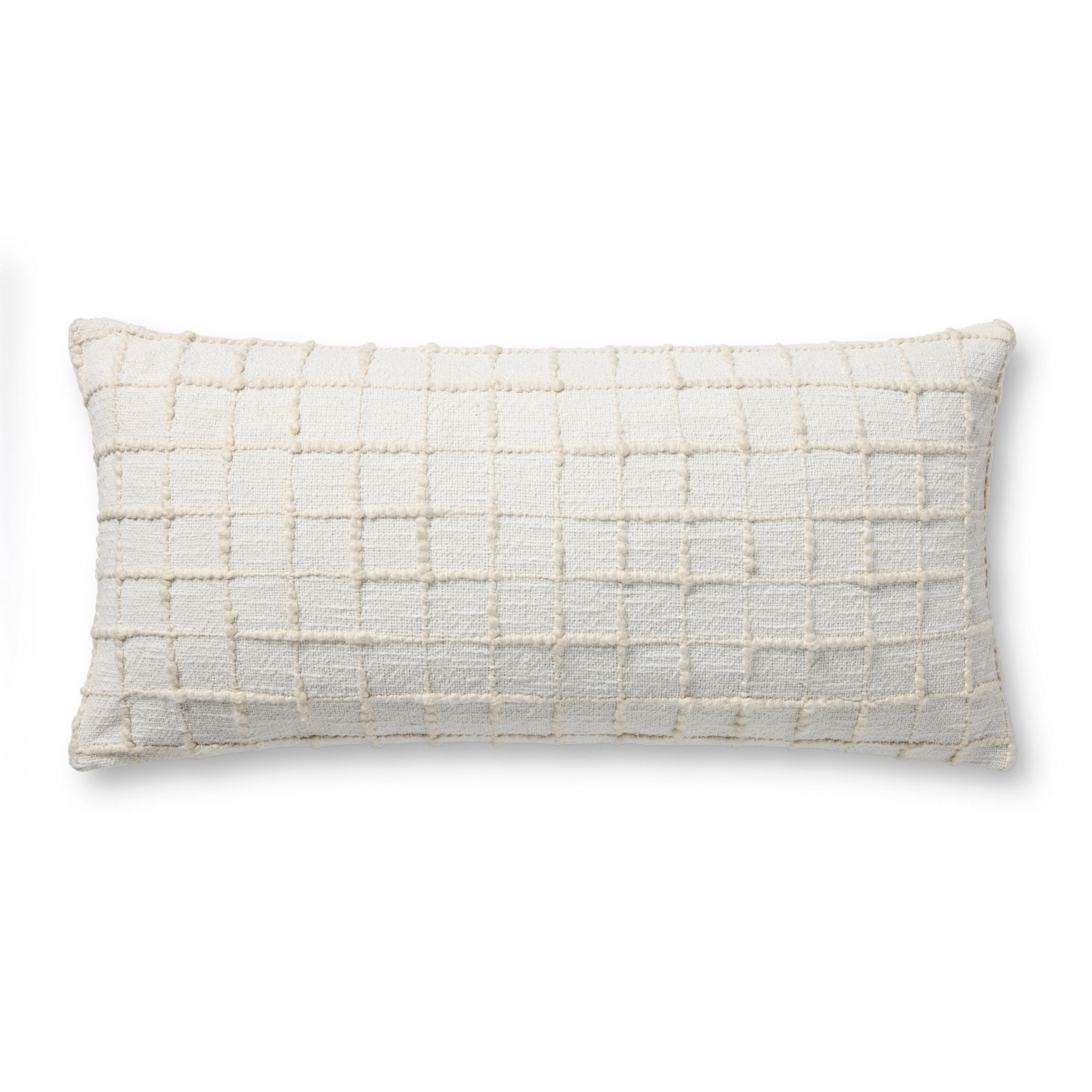 Magnolia Home by Joanna Gaines x Loloi Mary Ivory 12'' x 27'' Pillow Cover Only White Cliff Studio Throw Pillows