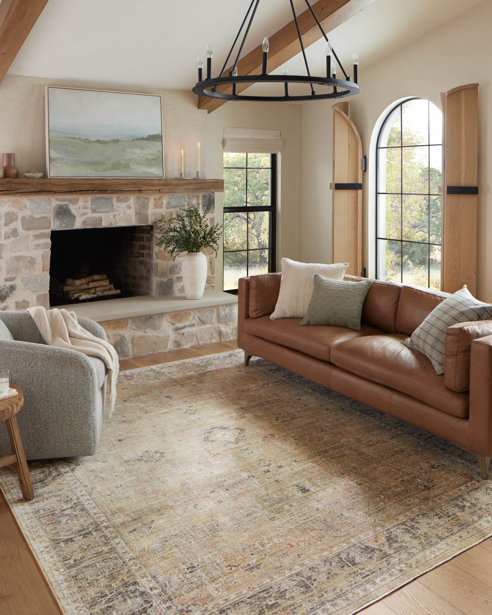 Magnolia Home by Joanna Gaines x Loloi Millie Gold / Charcoal Rug