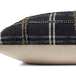 Magnolia Home by Joanna Gaines x Loloi Noah PMH0057 Charcoal 22'' x 22'' Cover w/Down Pillow White Cliff Studio Throw Pillows