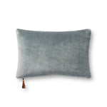 Magnolia Home by Joanna Gaines x Loloi P1153 Denim / Tan 13" x 21" Cover w/Poly Pillow White Cliff Studio Throw Pillows