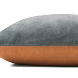 Magnolia Home by Joanna Gaines x Loloi P1153 Denim / Tan 13" x 21" Cover w/Poly Pillow White Cliff Studio Throw Pillows