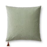 Magnolia Home by Joanna Gaines x Loloi P1153 Lt. Green / Blue 22" x 22" Cover w/Down Pillow White Cliff Studio Throw Pillows