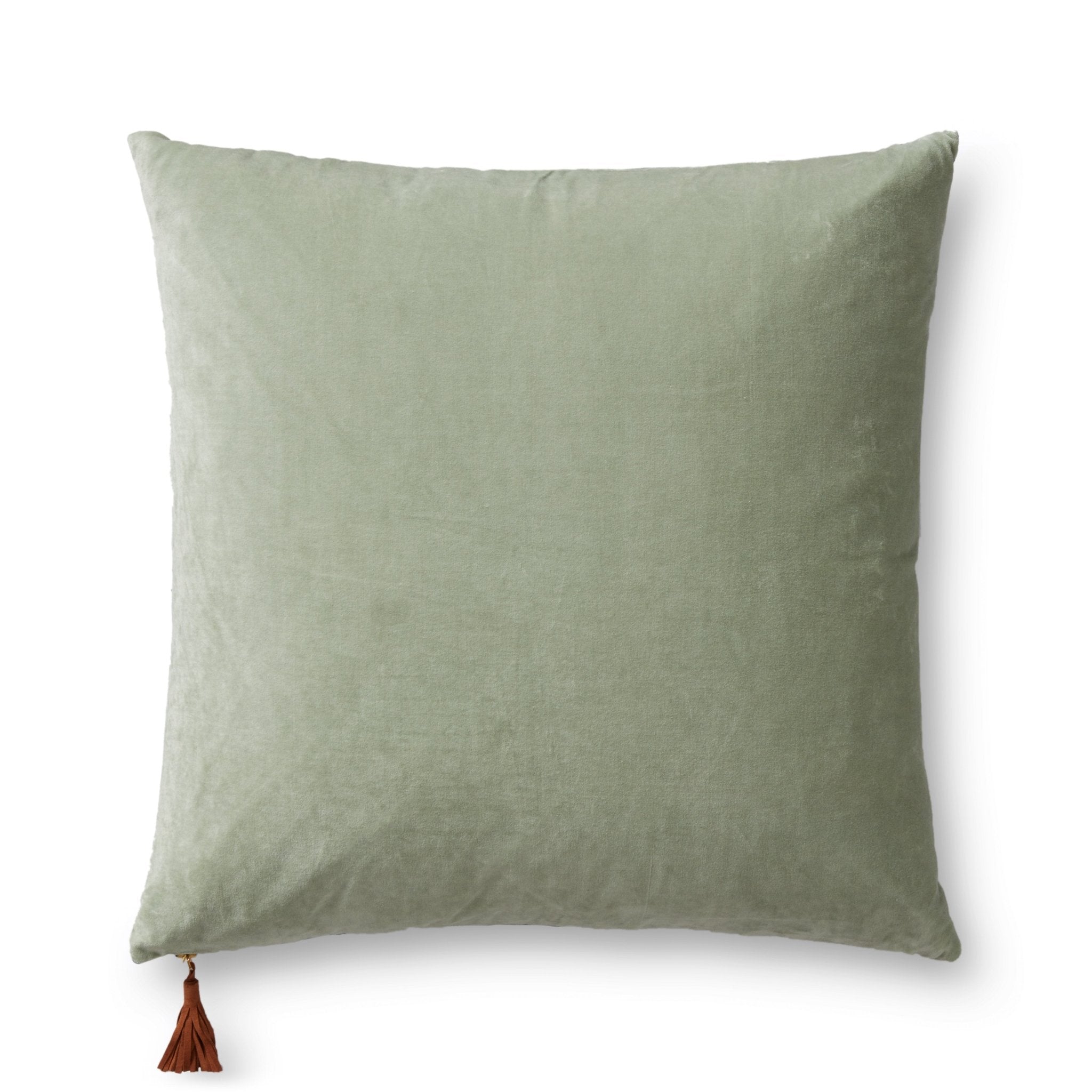 Magnolia Home by Joanna Gaines x Loloi P1153 Lt. Green / Blue 22" x 22" Cover w/Down Pillow White Cliff Studio Throw Pillows