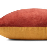 Magnolia Home by Joanna Gaines x Loloi P1153 Rust / Gold 22" x 22" Cover w/Down Pillow White Cliff Studio Throw Pillows