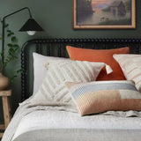 Magnolia Home by Joanna Gaines x Loloi P1153 Sand / Blush 22" x 22" Cover w/Down Pillow White Cliff Studio Throw Pillows