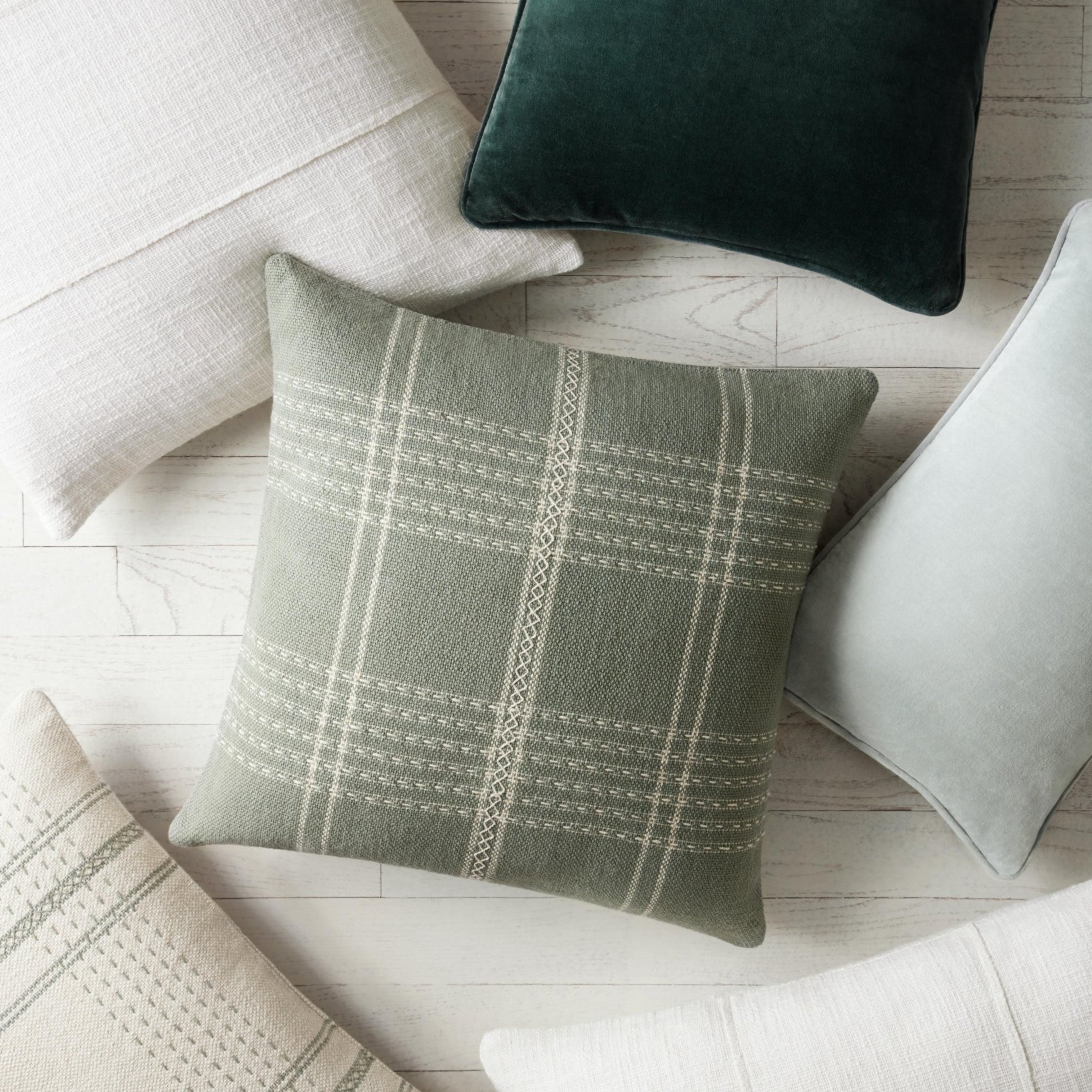 Magnolia Home by Joanna Gaines x Loloi PMH1153 Lagoon 18" x 18" Cover Only Pillow