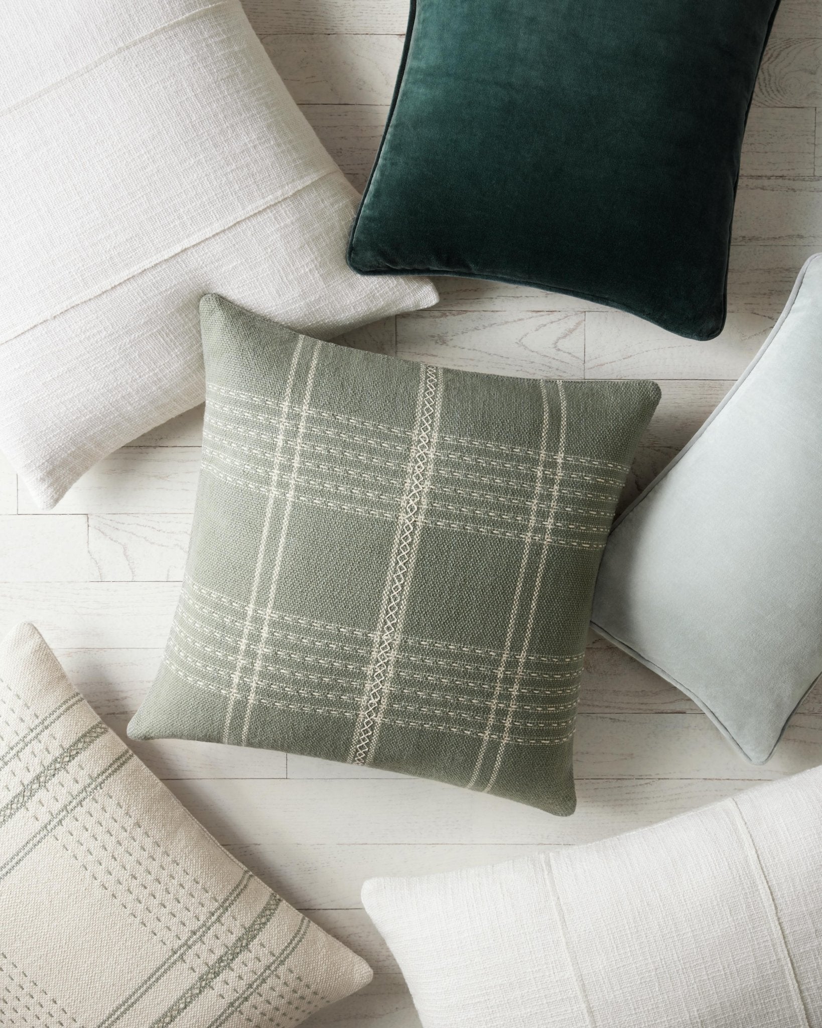 Magnolia Home by Joanna Gaines x Loloi PMH1153 Lagoon 18" x 18" Cover Only Pillow