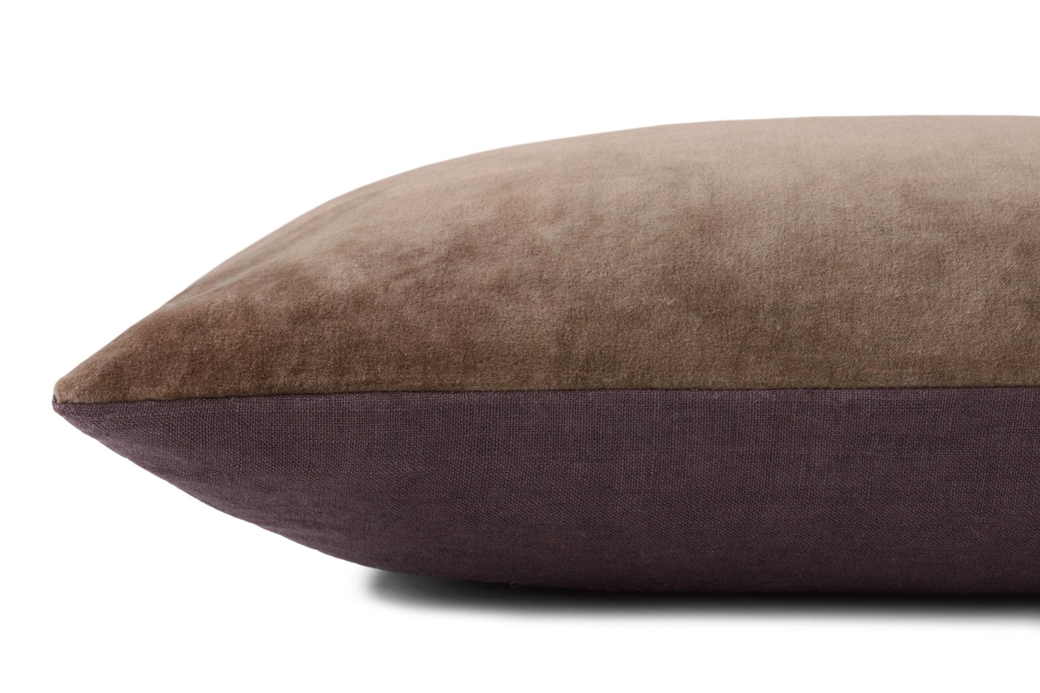 Magnolia Home by Joanna Gaines x Loloi PMH1153 Mocha / Plum 16" x 26" Cover Only Pillow