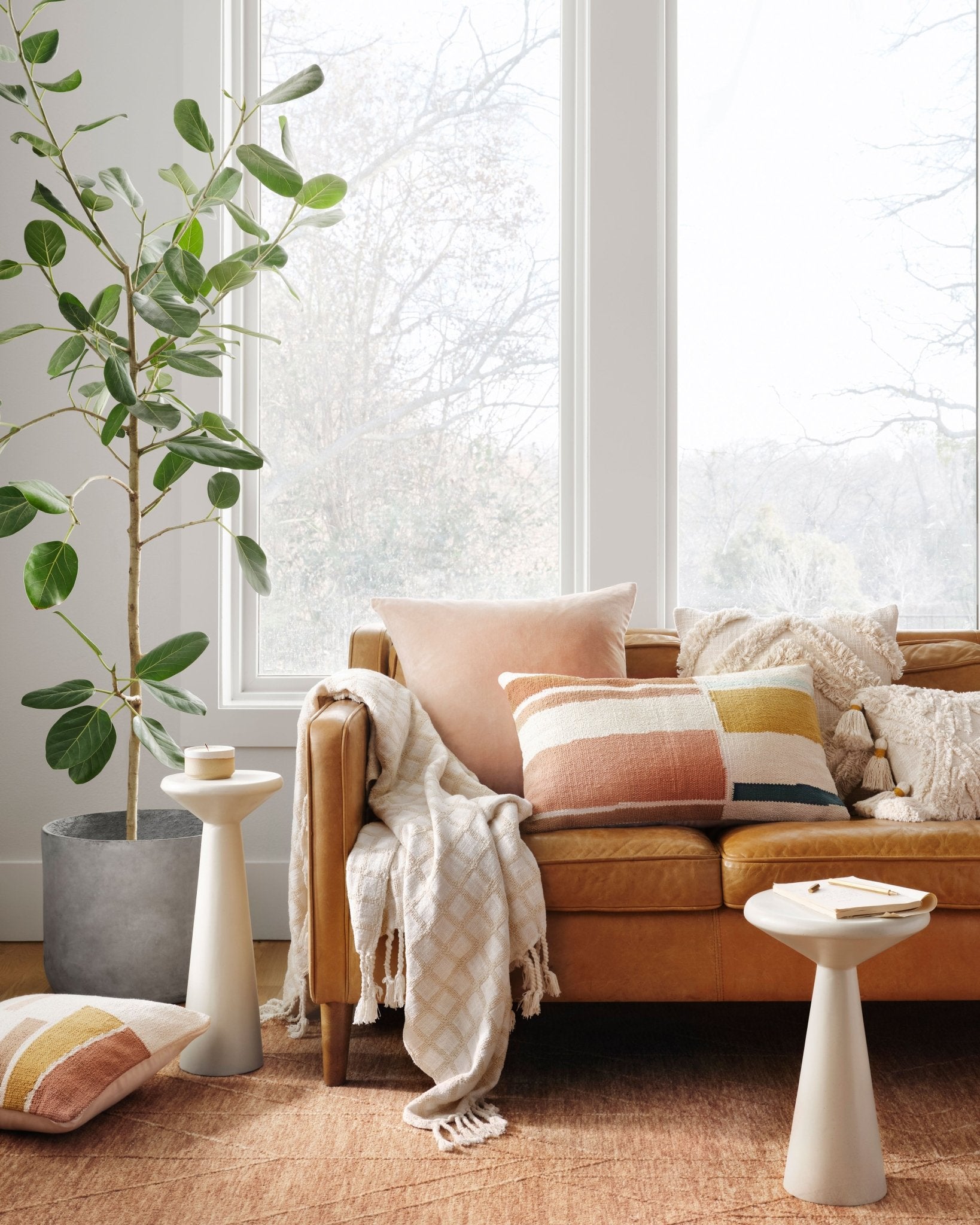 Magnolia Home by Joanna Gaines x Loloi PMH1153 Sand / Ivory 22" x 22" Cover Only Pillow White Cliff Studio Throw Pillows