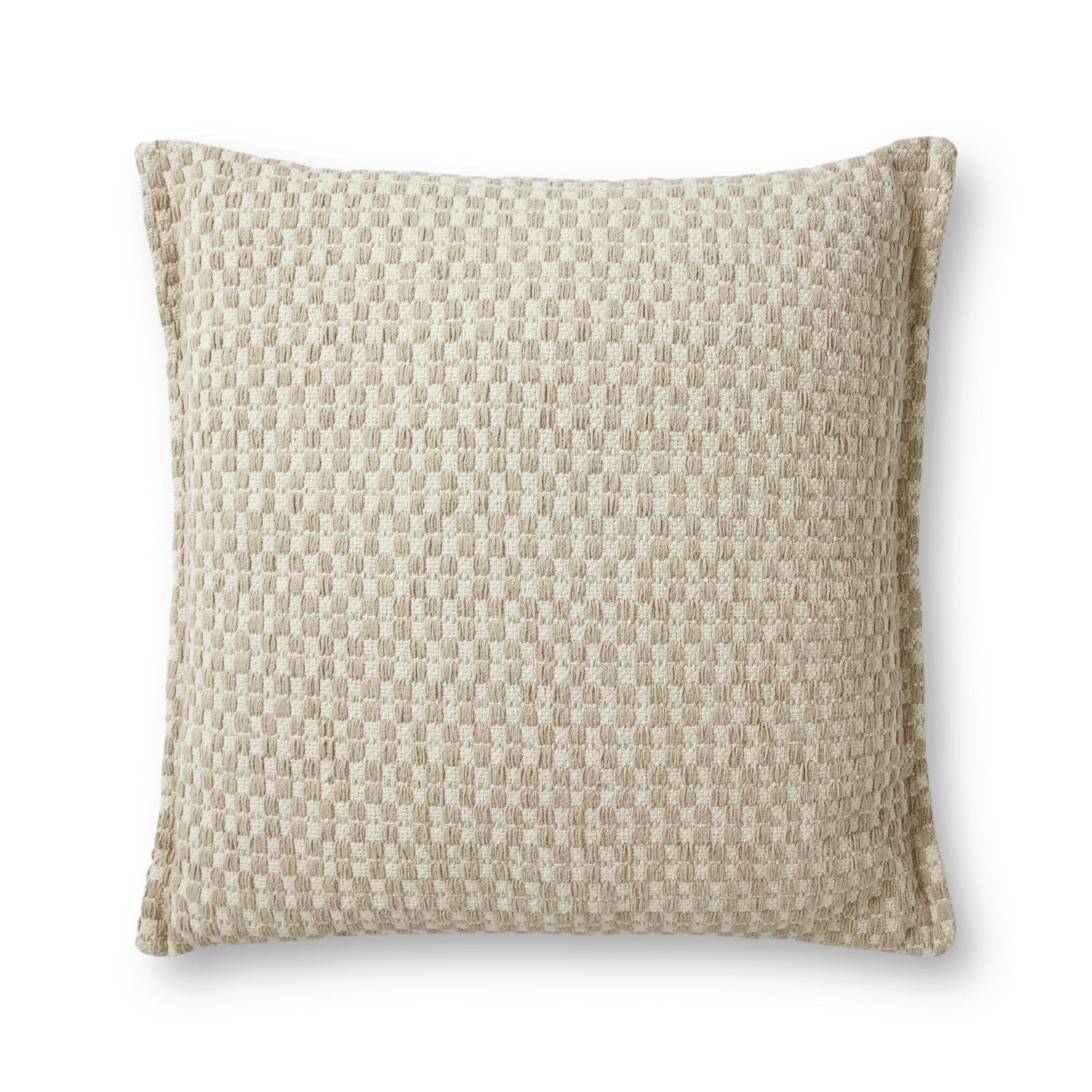 Magnolia Home by Joanna Gaines x Loloi Sand 22'' x 22'' Cover Only Pillow White Cliff Studio Throw Pillows