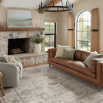 Magnolia Home by Joanna Gaines x Loloi Scarlett Taupe 18'' x 18'' Cover w/Down Pillow White Cliff Studio Pillow