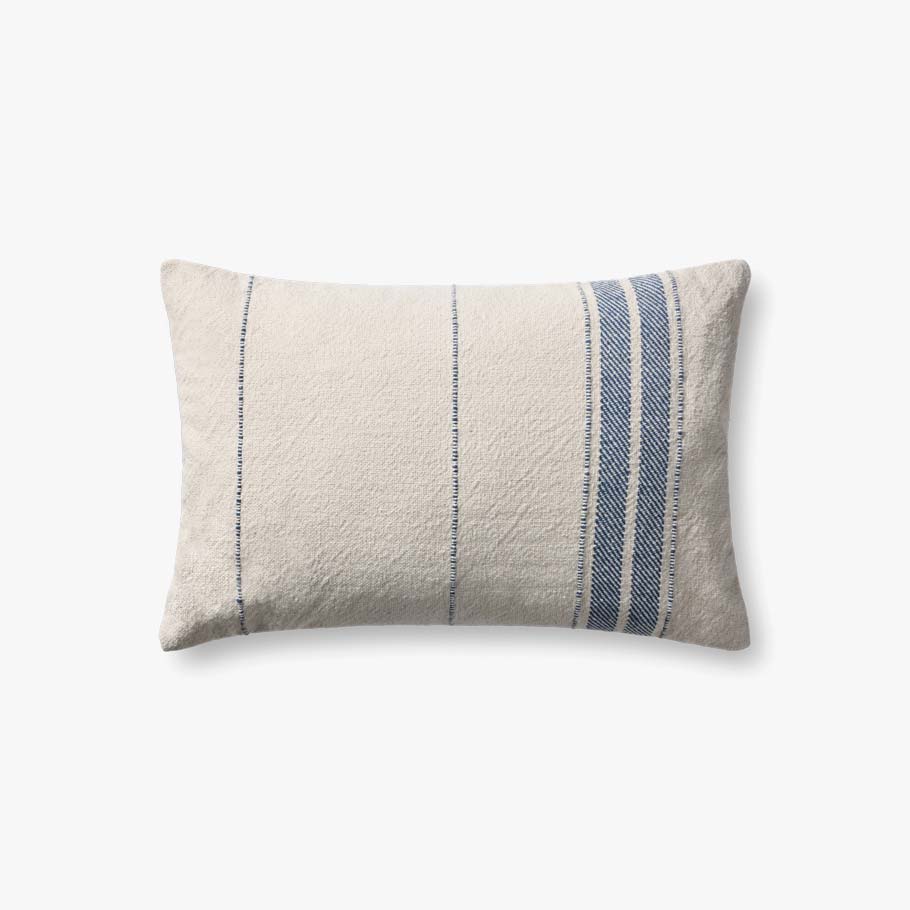 Magnolia Home by Joanna Gaines x Loloi Selena Natural / Blue Pillow White Cliff Studio Throw Pillows