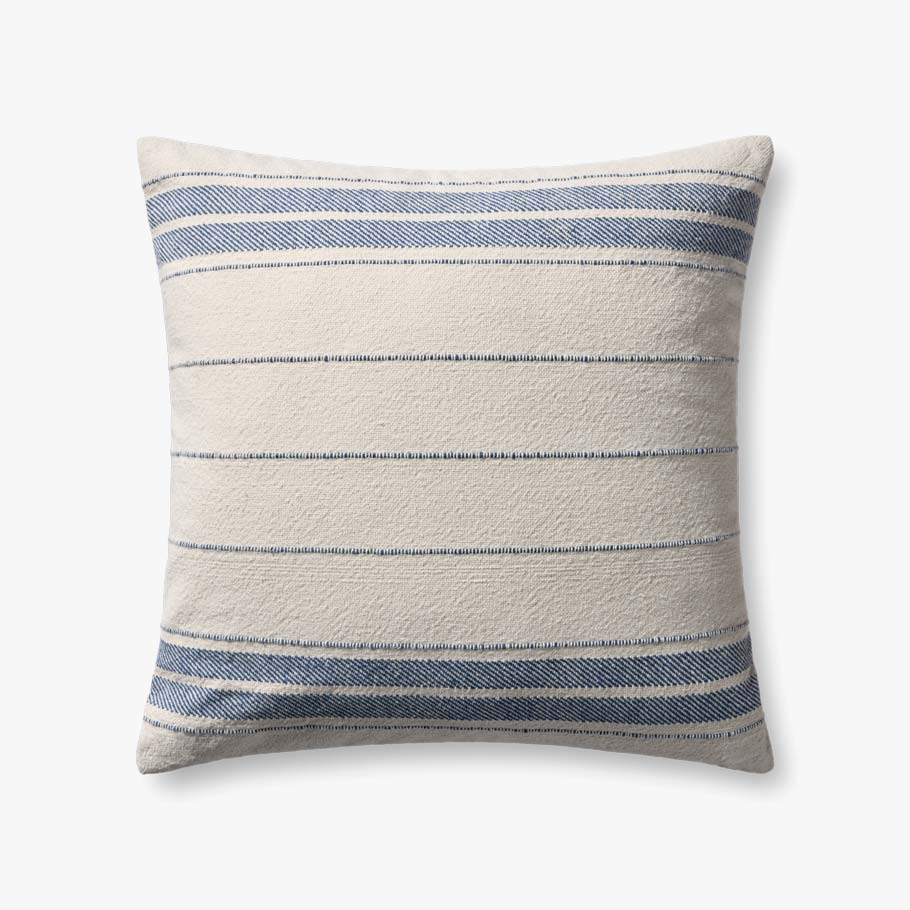 Magnolia Home by Joanna Gaines x Loloi Selena Natural / Blue Pillow White Cliff Studio Throw Pillows
