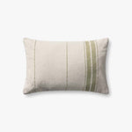 Magnolia Home by Joanna Gaines x Loloi Selena Natural / Green Pillow White Cliff Studio Throw Pillows