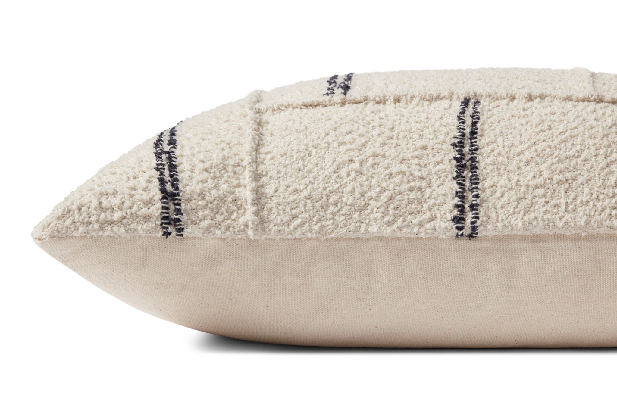 Magnolia Home by Joanna Gaines x Loloi Susanna PMH0059 Ivory / Charcoal 13'' x 35'' Cover Only Pillow