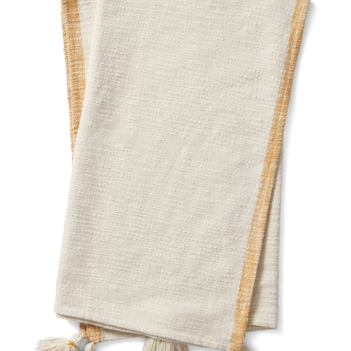 Magnolia Home by Joanna Gaines x Loloi TMH0001 Ivory / Ochre Throw Blanket