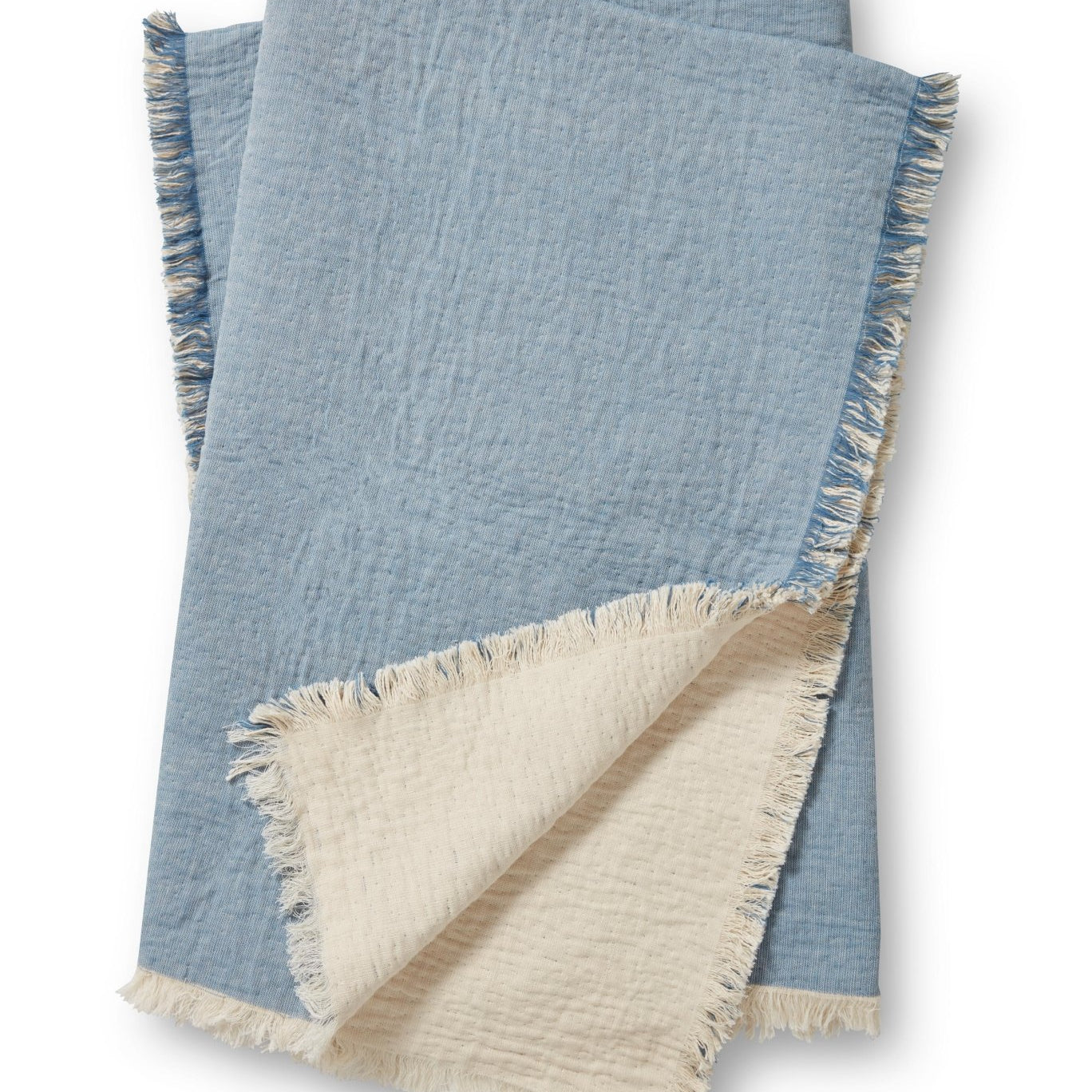 Magnolia Home by Joanna Gaines x Loloi TMH0003 Blue / Natural Throw Blanket