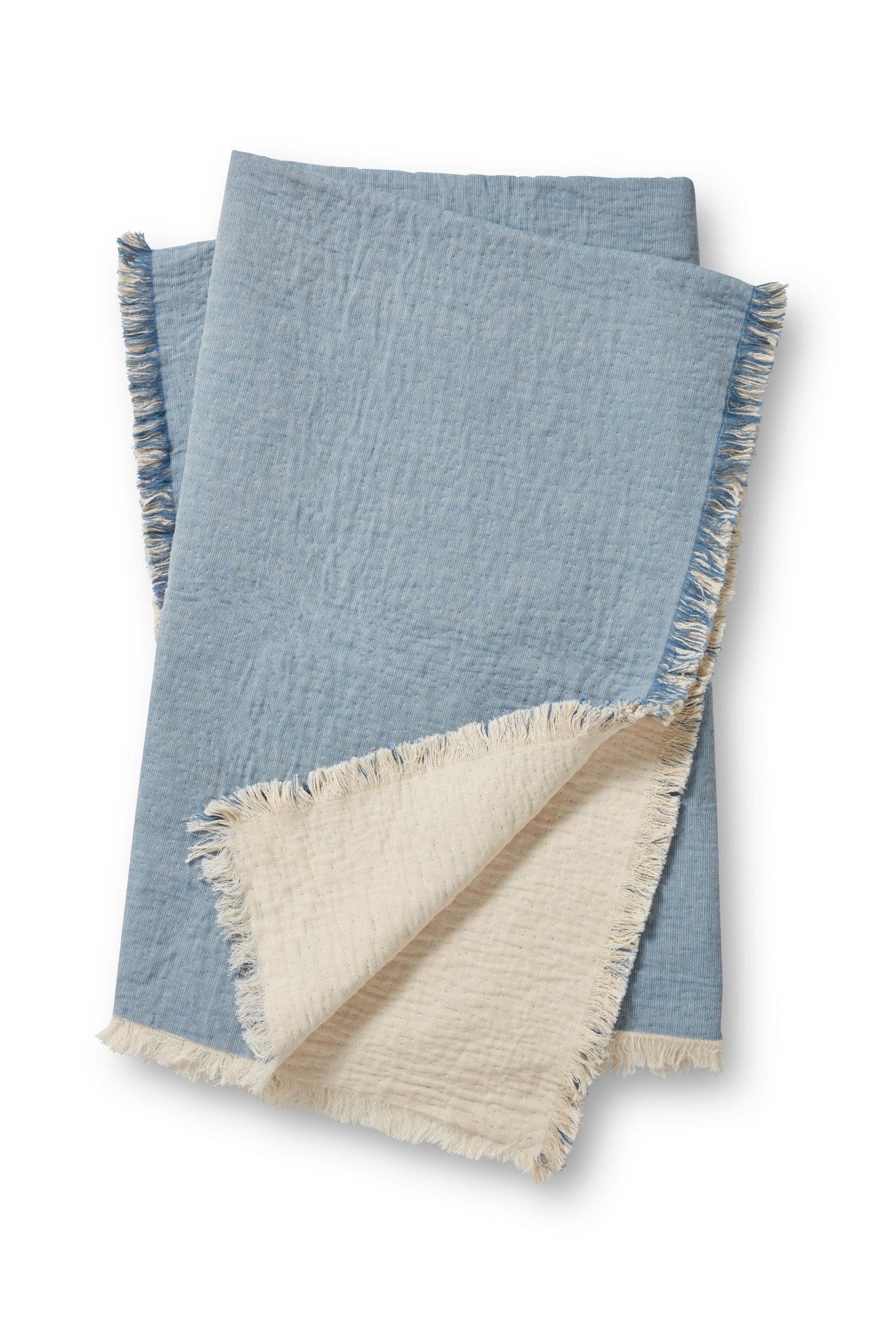 Magnolia Home by Joanna Gaines x Loloi TMH0003 Blue / Natural Throw Blanket
