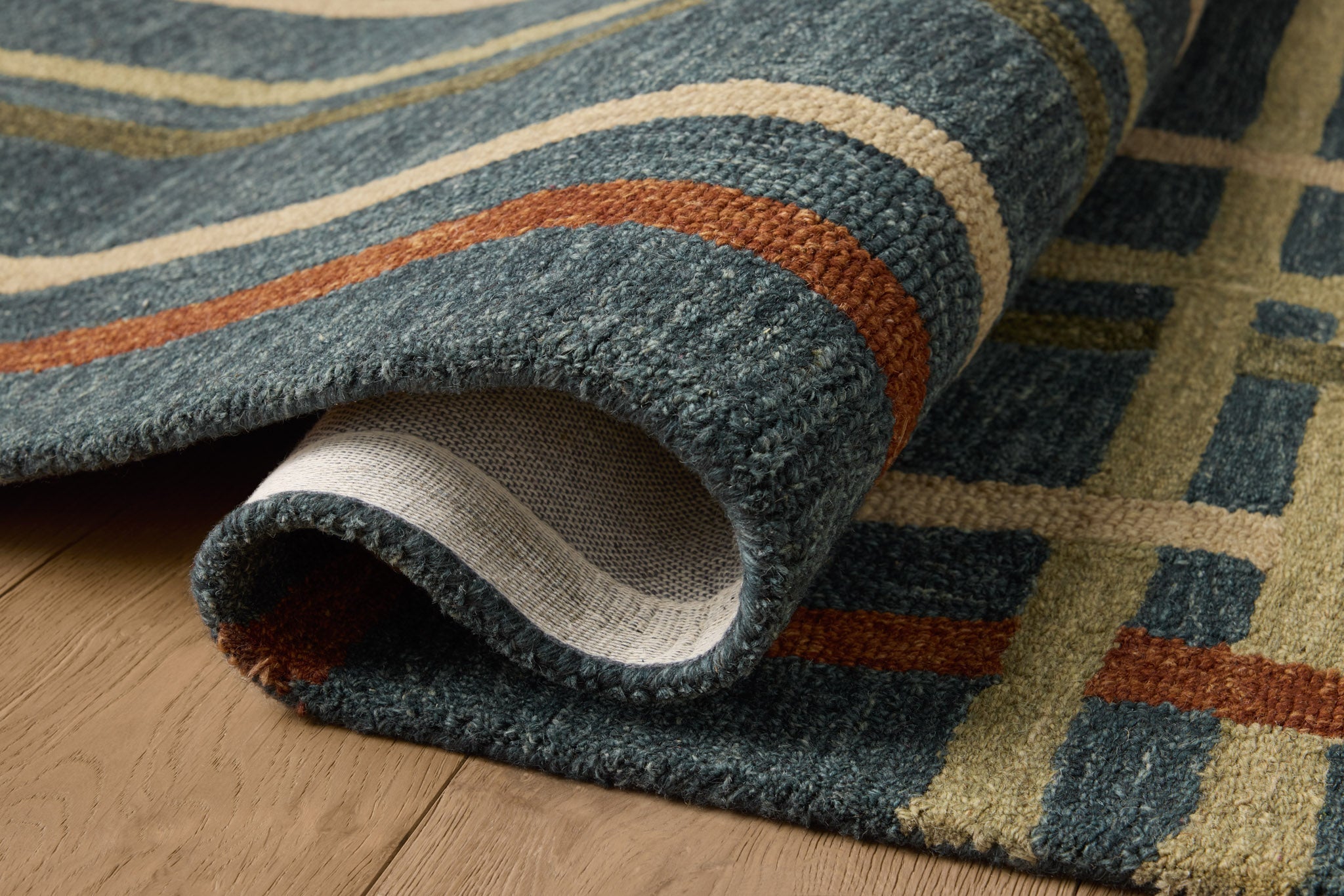 Magnolia Home by Joanna Gaines x Loloi Waylon Denim / Multi Rug White Cliff Studio Area Rugs
