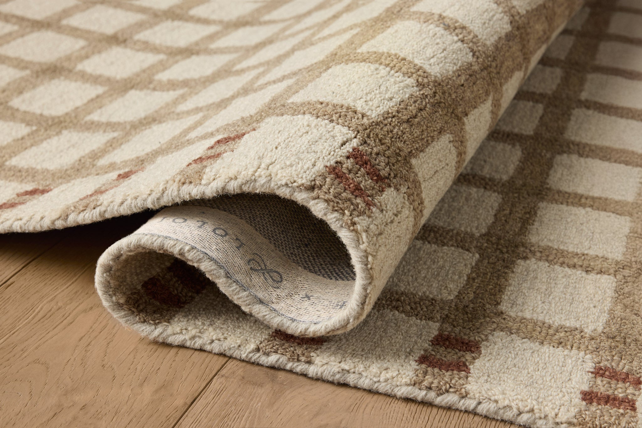 Magnolia Home by Joanna Gaines x Loloi Waylon Natural / Rust Rug White Cliff Studio Area Rugs