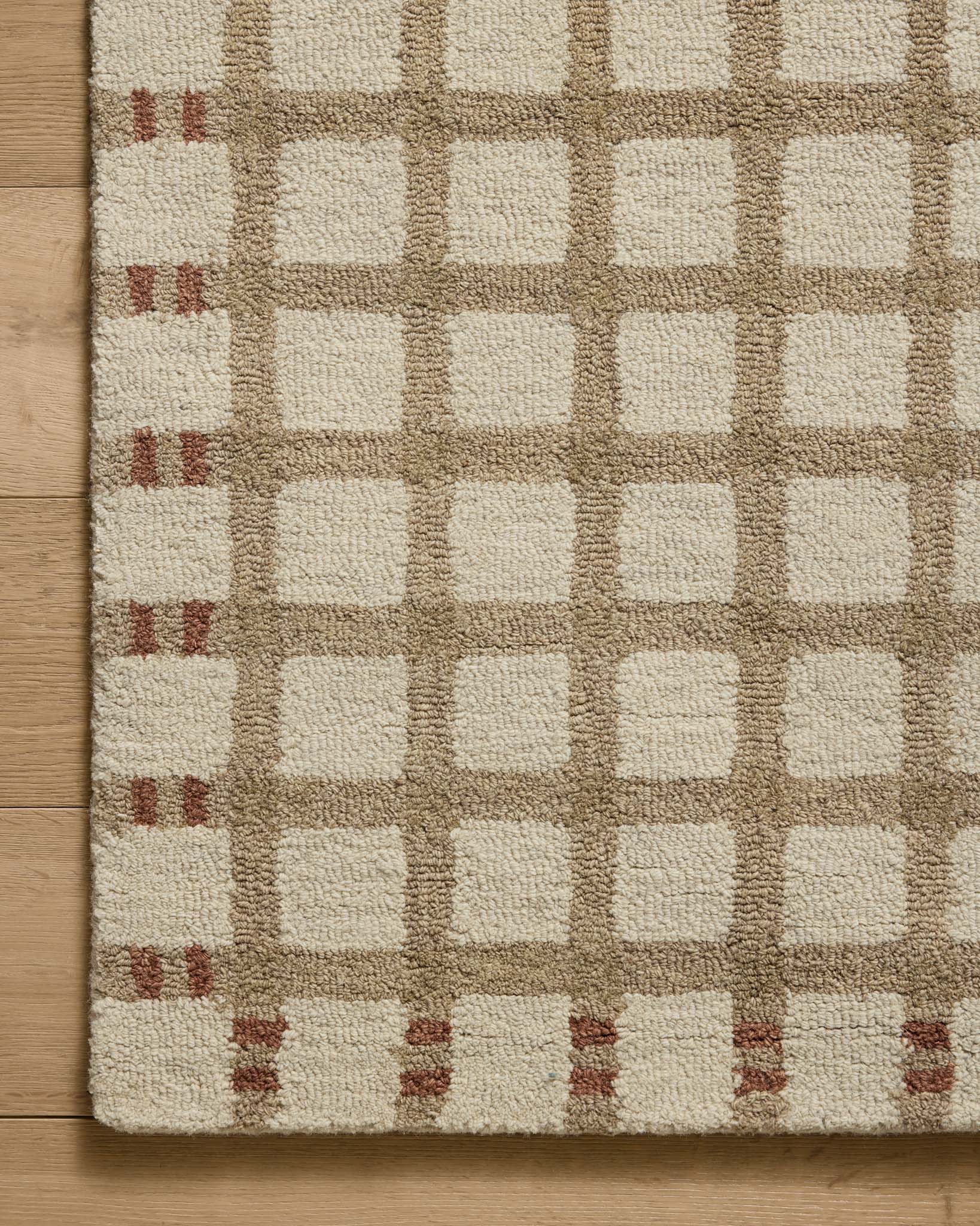 Magnolia Home by Joanna Gaines x Loloi Waylon Natural / Rust Rug White Cliff Studio Area Rugs