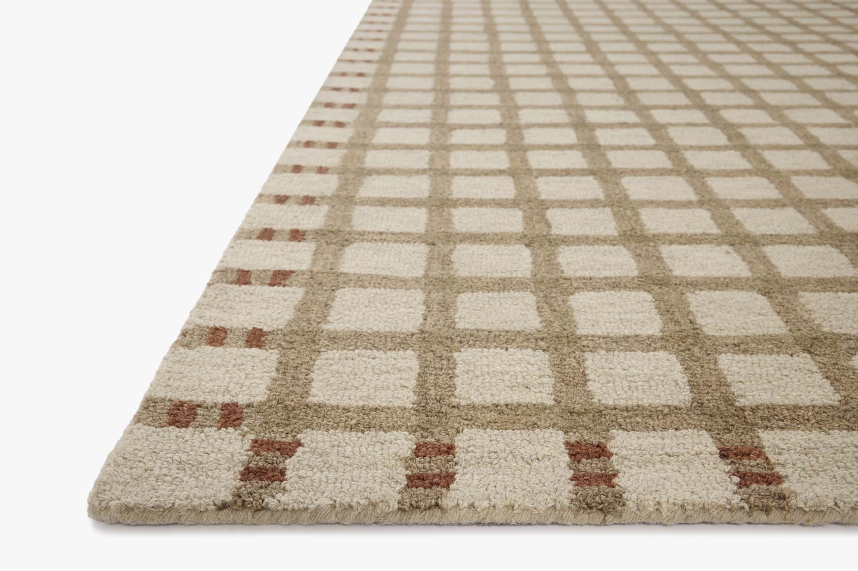 Magnolia Home by Joanna Gaines x Loloi Waylon Natural / Rust Rug White Cliff Studio Area Rugs