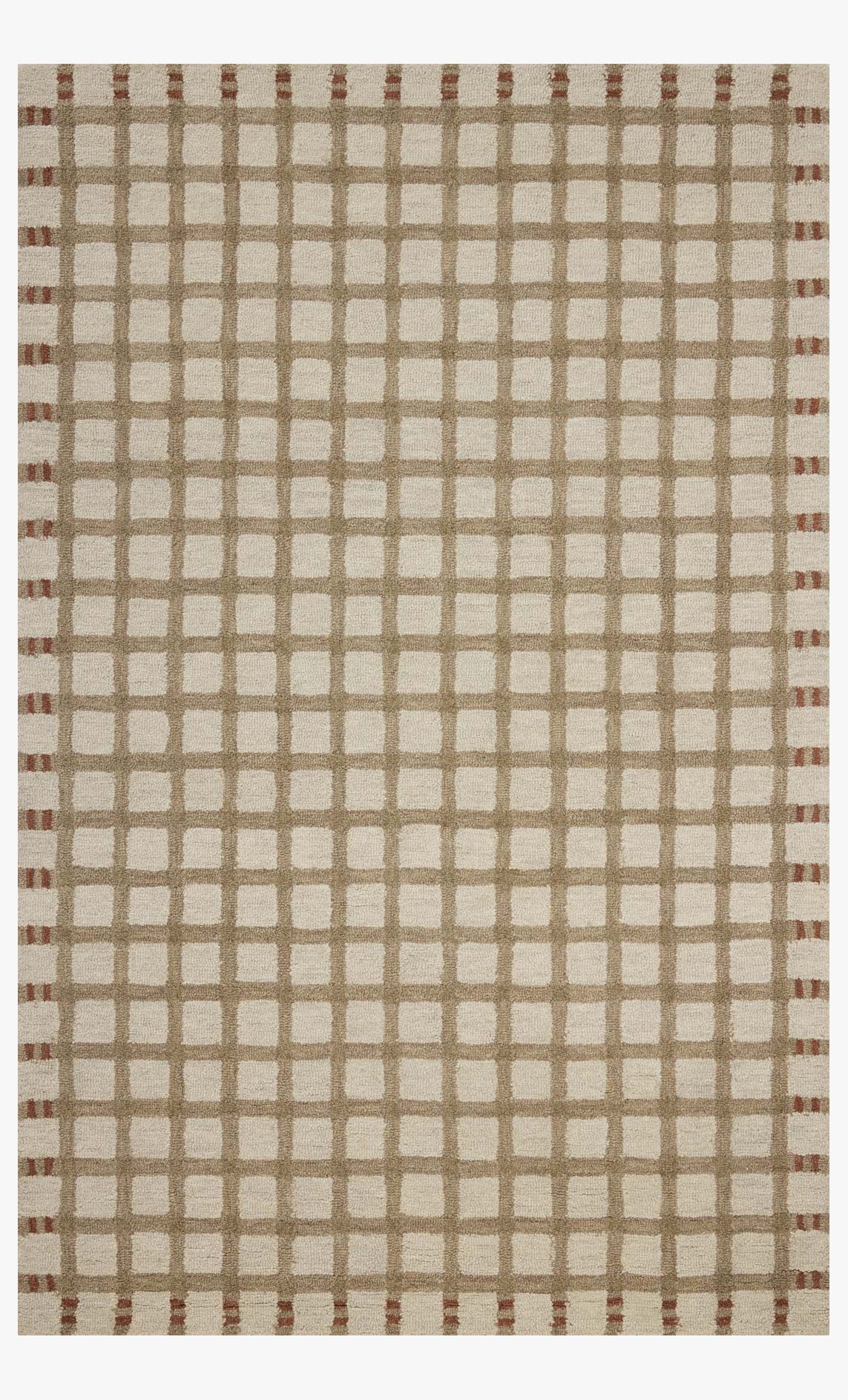 Magnolia Home by Joanna Gaines x Loloi Waylon Natural / Rust Rug White Cliff Studio Area Rugs