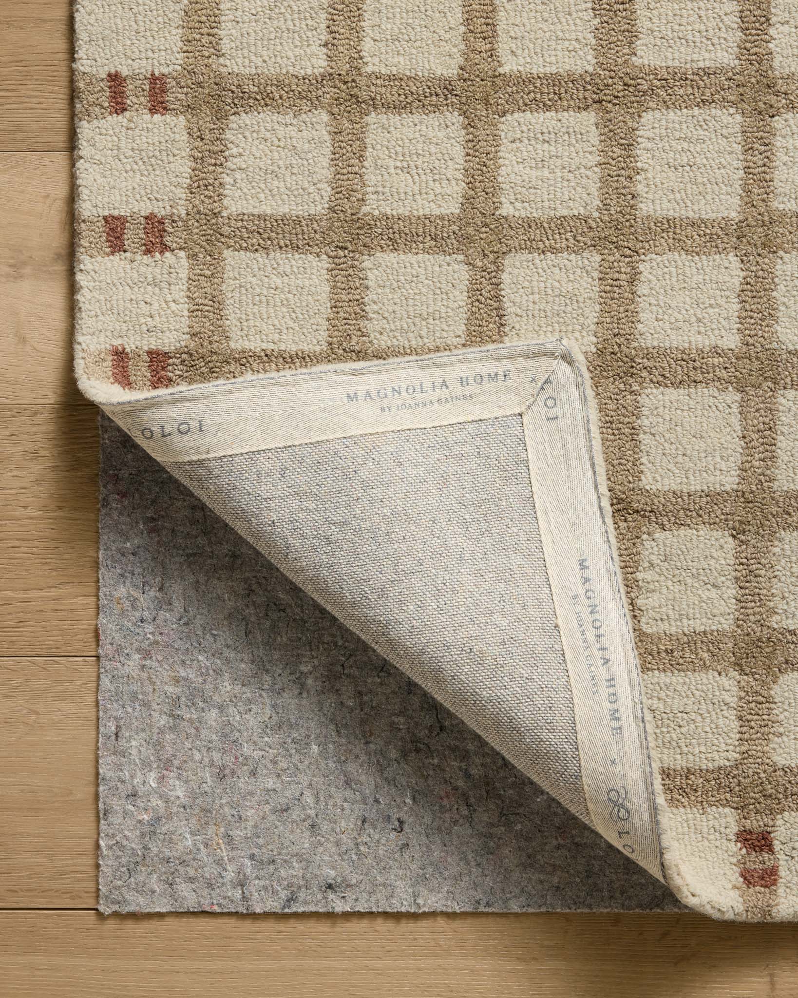 Magnolia Home by Joanna Gaines x Loloi Waylon Natural / Rust Rug White Cliff Studio Area Rugs