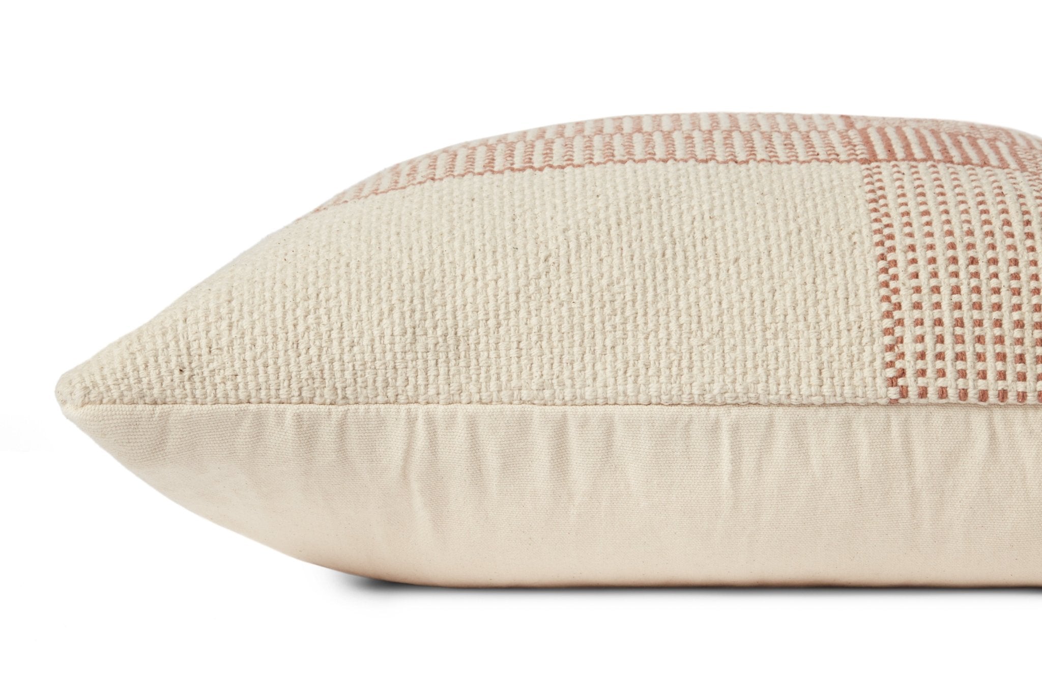 Magnolia Home by Joanna Gaines x Loloi Wells Cream / Terracotta 22'' x 22'' Cover w/Down Pillow White Cliff Studio Pillow