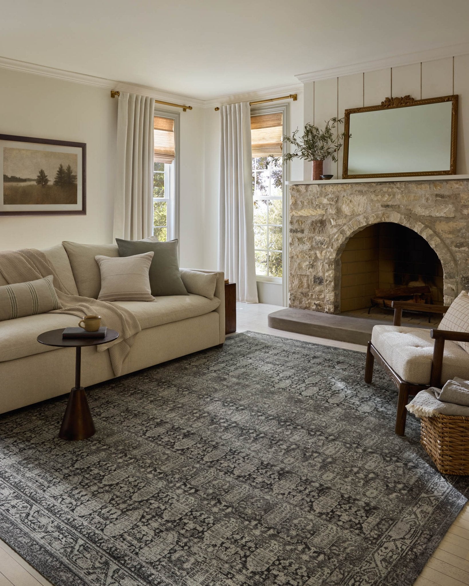 Magnolia Home by Joanna Gaines x Loloi Wimberly Granite / Cream Rug White Cliff Studio Area Rugs