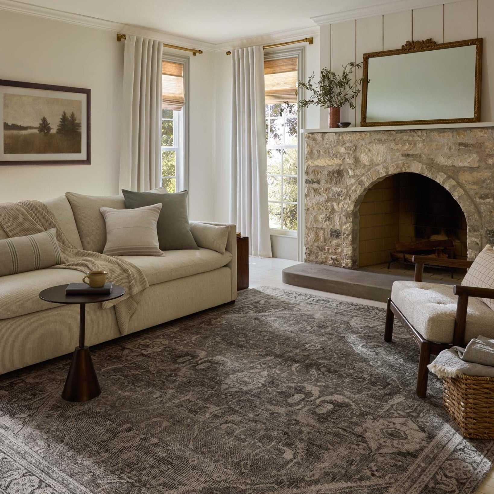 Magnolia Home by Joanna Gaines x Loloi Wimberly Ink / Bone Rug White Cliff Studio Area Rugs