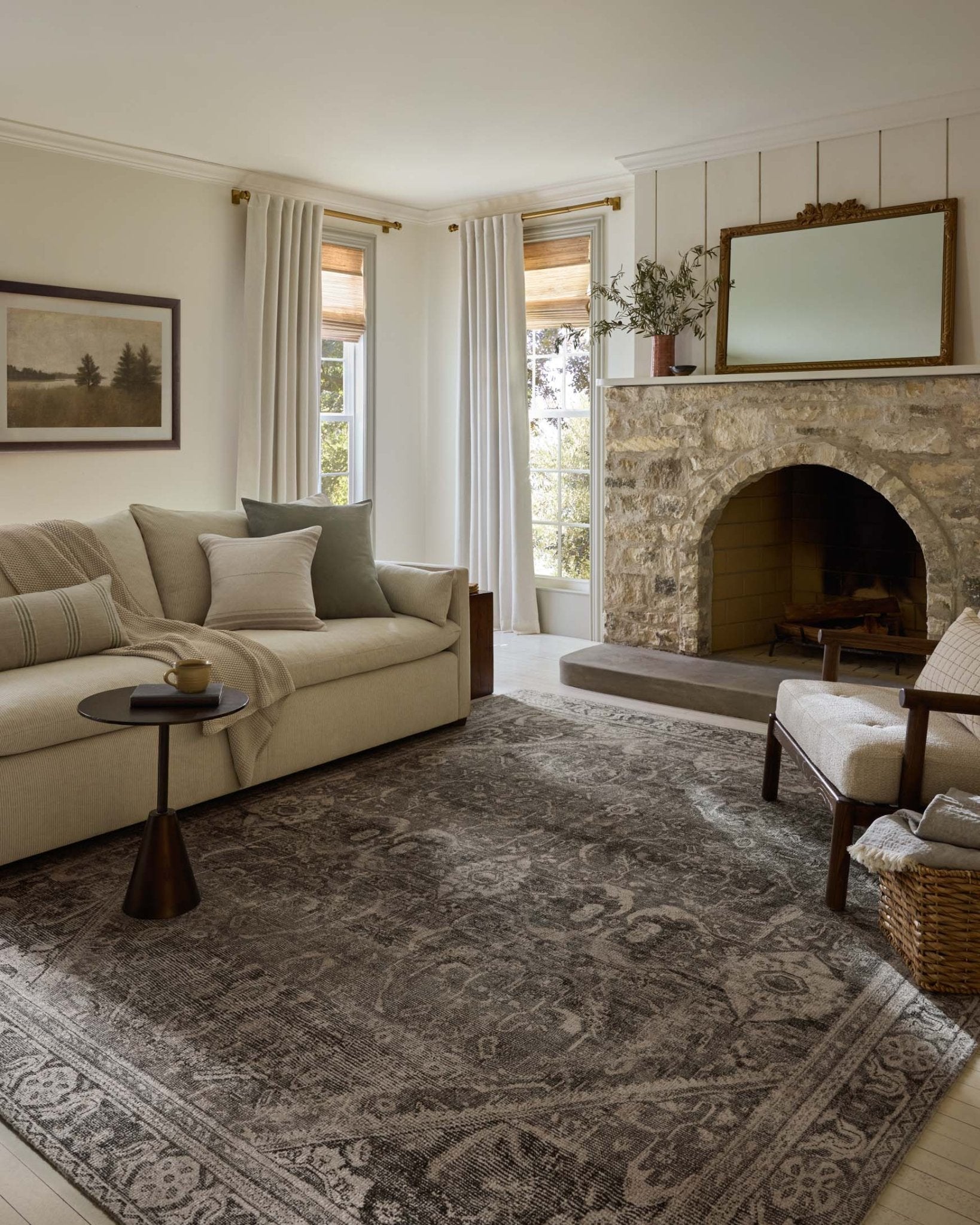 Magnolia Home by Joanna Gaines x Loloi Wimberly Ink / Bone Rug White Cliff Studio Area Rugs