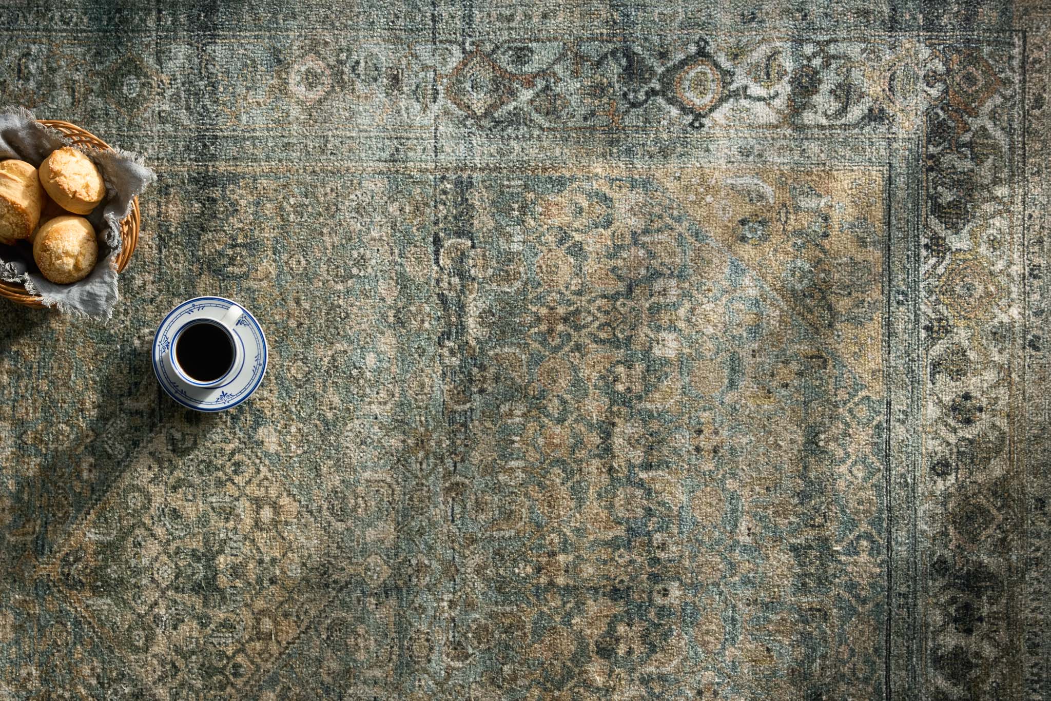 Magnolia Home by Joanna Gaines x Loloi Wimberly Lagoon / Wheat Rug White Cliff Studio Area Rugs