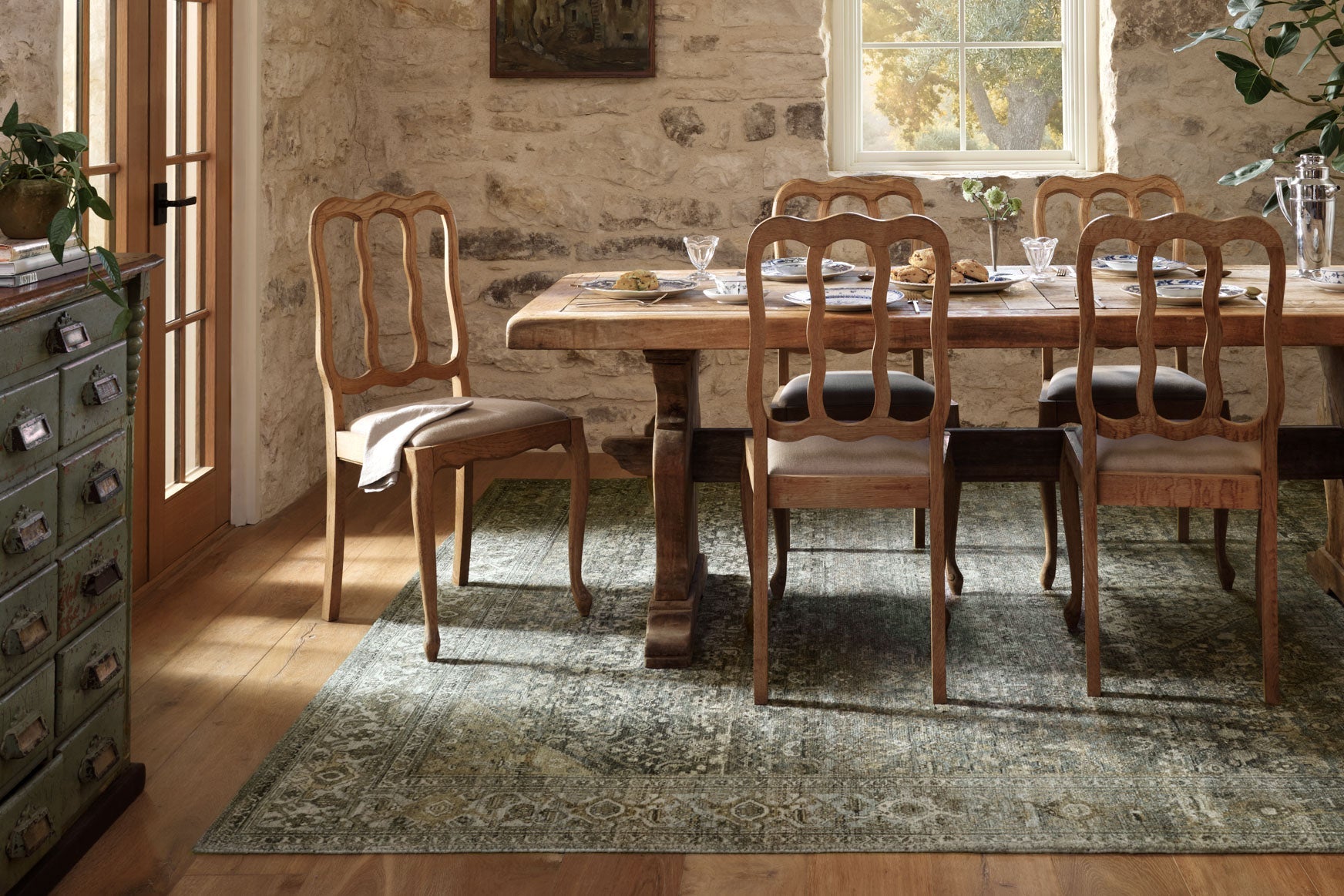 Magnolia Home by Joanna Gaines x Loloi Wimberly Lagoon / Wheat Rug White Cliff Studio Area Rugs