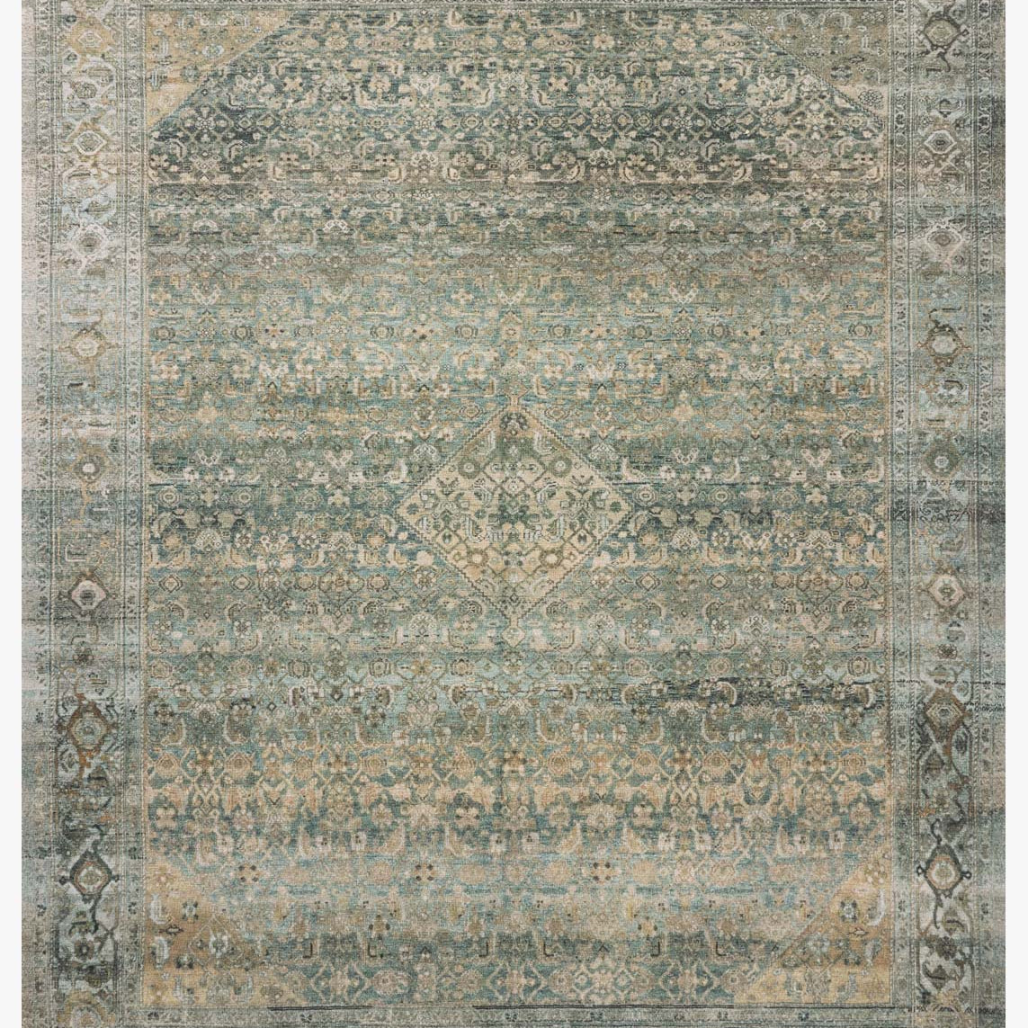 Magnolia Home by Joanna Gaines x Loloi Wimberly Lagoon / Wheat Rug White Cliff Studio Area Rugs