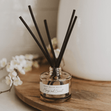 Mango and Coconut Tinted Glass Jar Reed Diffuser White Cliff Studio Reed Diffusers