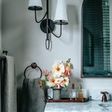 Marcus Double Wall Sconce in Bronze White Cliff Studio Wall Lighting