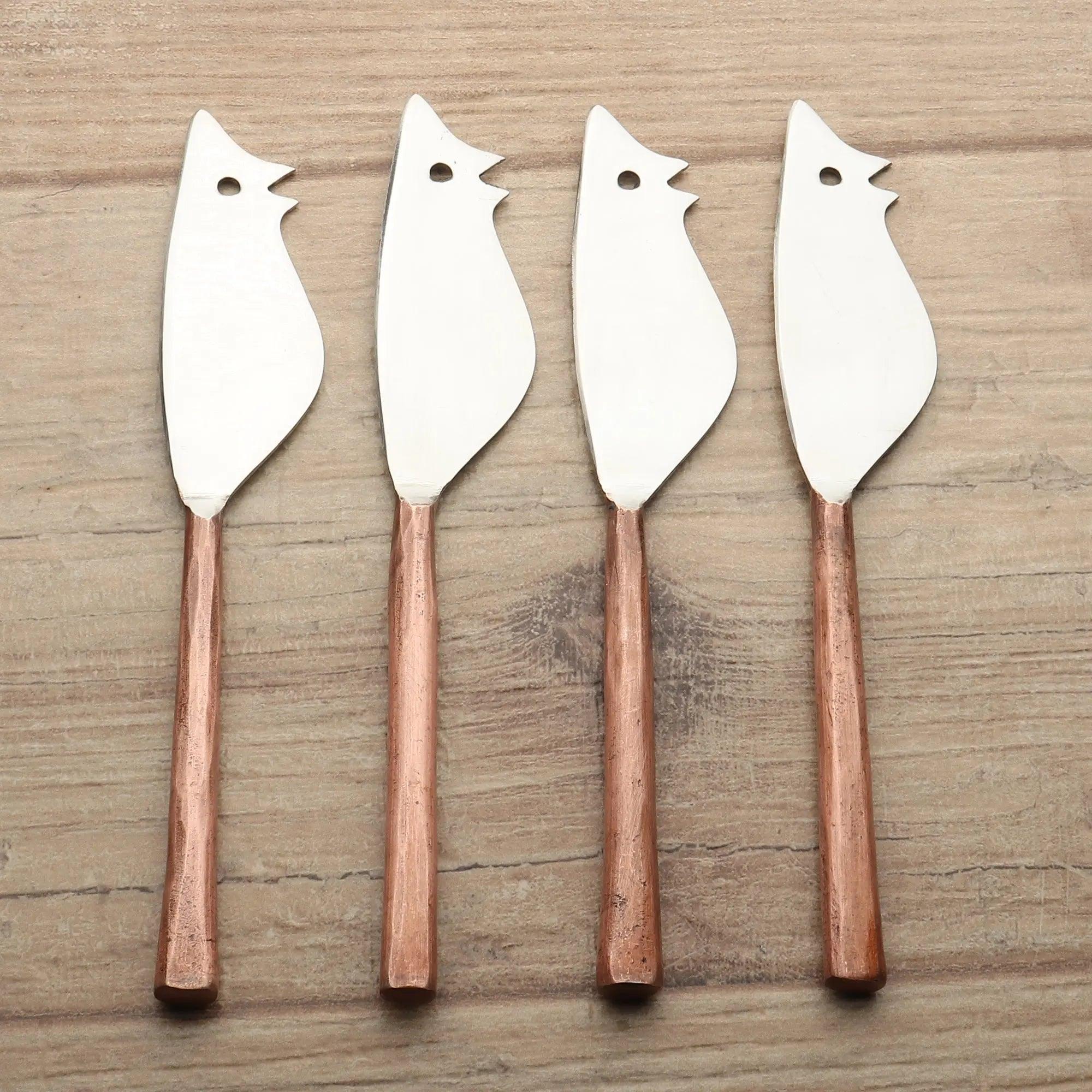 MEDICKI RATONCITO CHEESE SPREADER/KNIFE 4 PC. SET White Cliff Studio Flatware