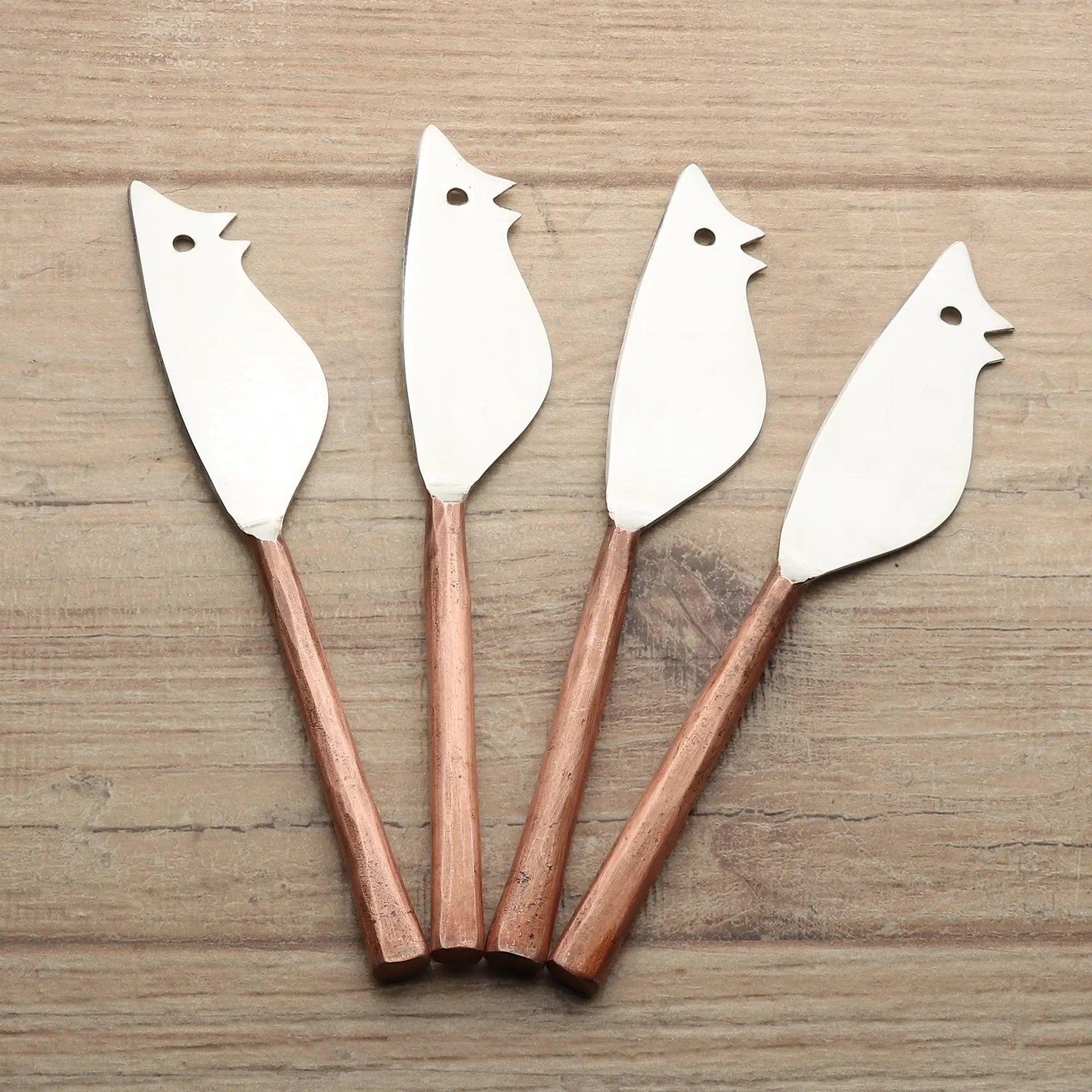 MEDICKI RATONCITO CHEESE SPREADER/KNIFE 4 PC. SET White Cliff Studio Flatware