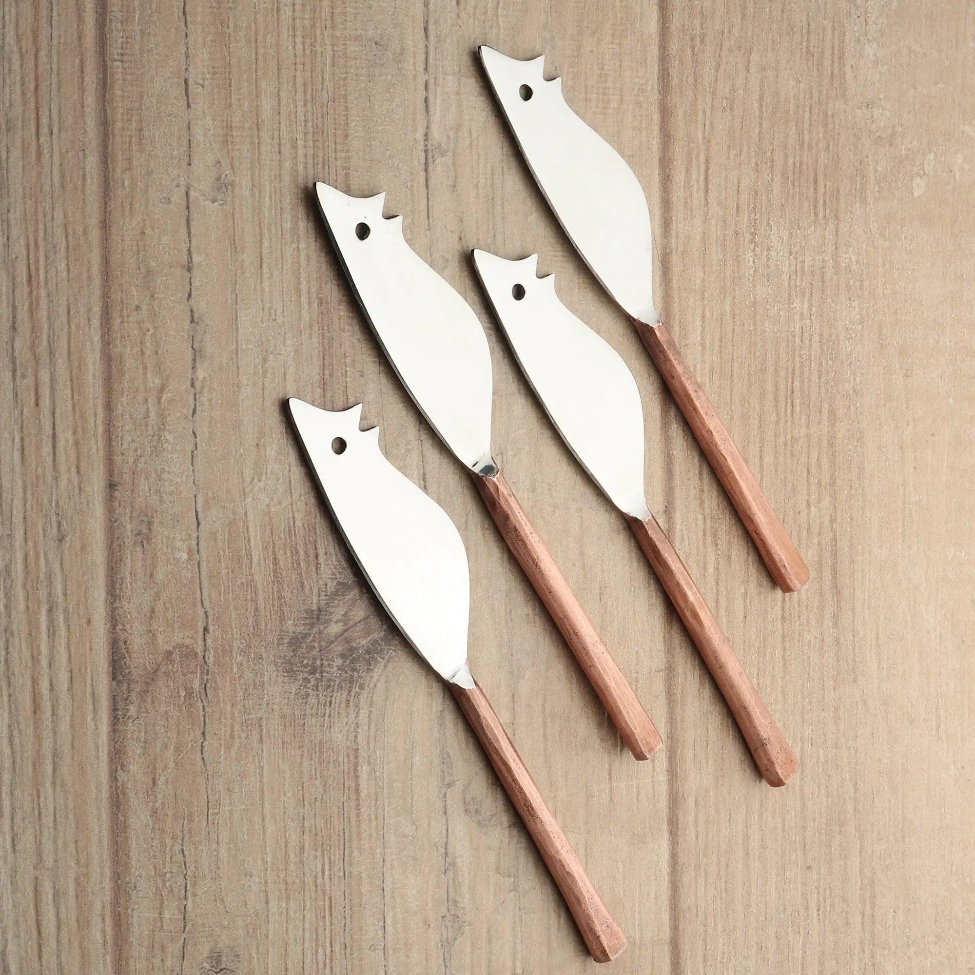 MEDICKI RATONCITO CHEESE SPREADER/KNIFE 4 PC. SET White Cliff Studio Flatware