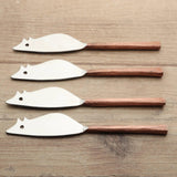 MEDICKI RATONCITO CHEESE SPREADER/KNIFE 4 PC. SET White Cliff Studio Flatware