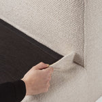 Mellow footstool - Ivory fabric - removable cover White Cliff Studio Ottoman