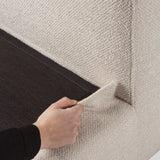 Mellow footstool - Ivory fabric - removable cover White Cliff Studio Ottoman