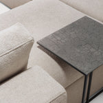 Mellow footstool - Ivory fabric - removable cover White Cliff Studio Ottoman