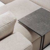 Mellow footstool - Ivory fabric - removable cover White Cliff Studio Ottoman